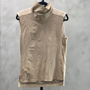 Helmut Lang High-Neck Sleeveless Tan Blouse